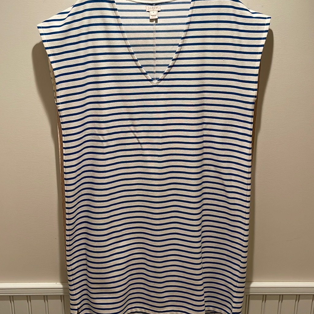 J.Crew Sleeveless Boxy Knot Deep V-Neck Dress M